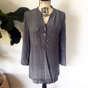 Fossil Silk Mini Shirt Dress Size Small